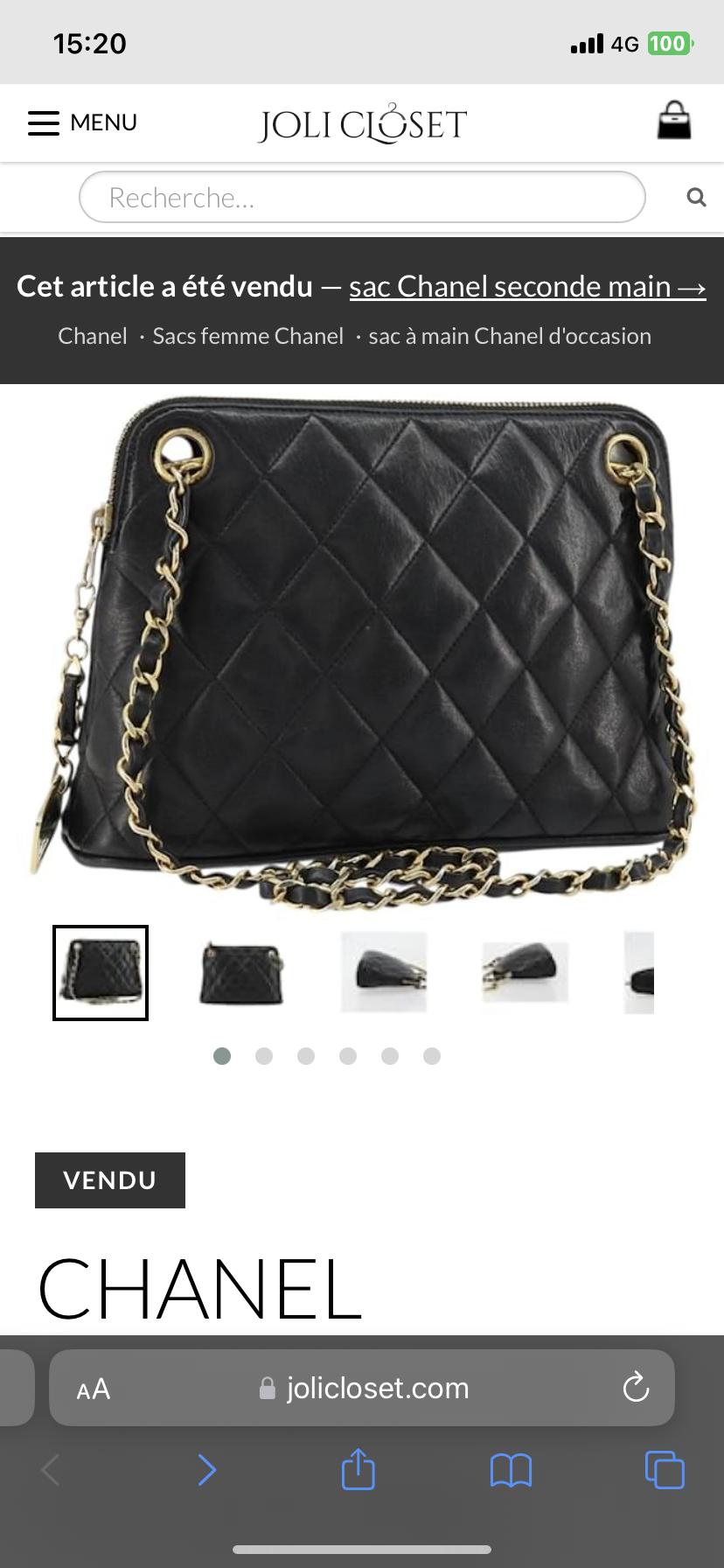 Sac Chanel Sac à rabat matelassé - miniature 2