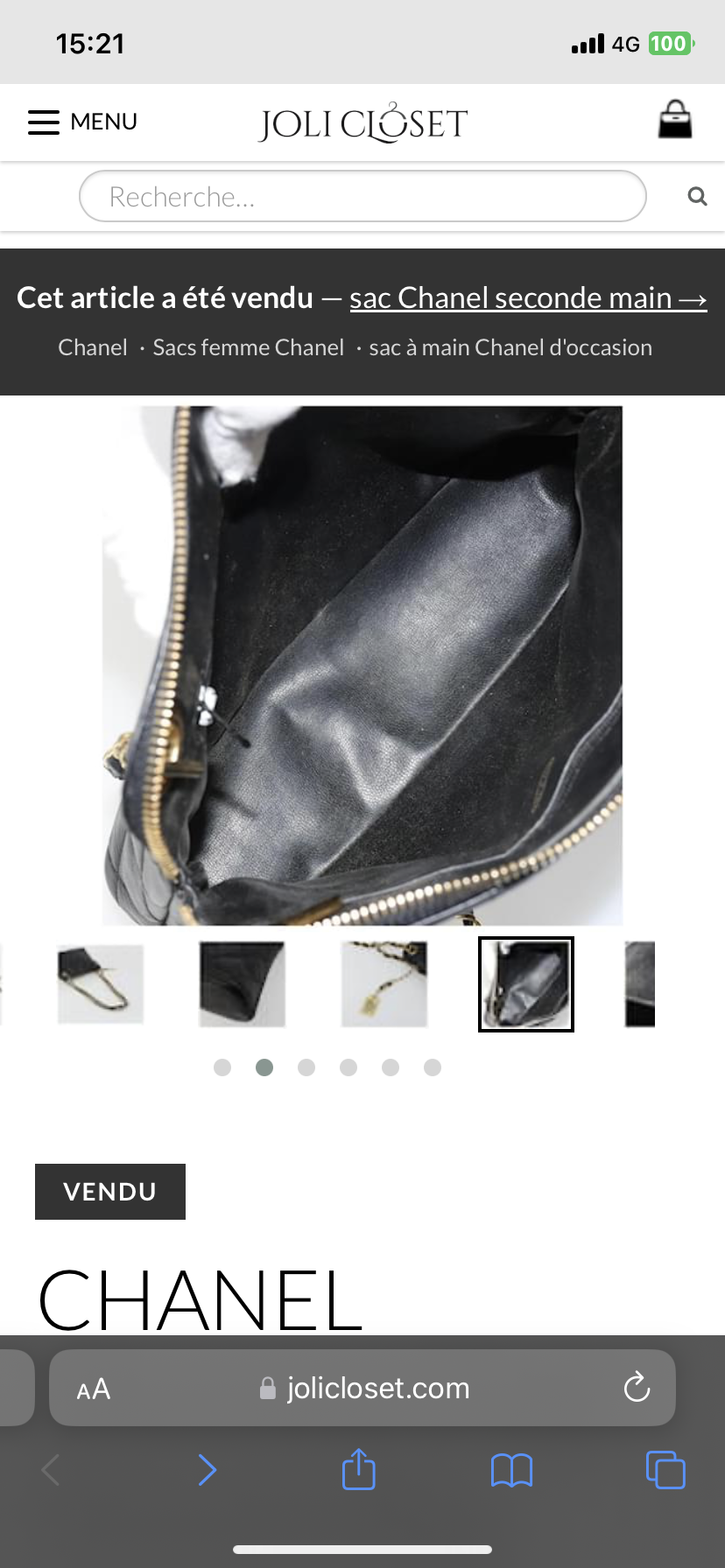 Sac Chanel Sac à rabat matelassé - miniature 3