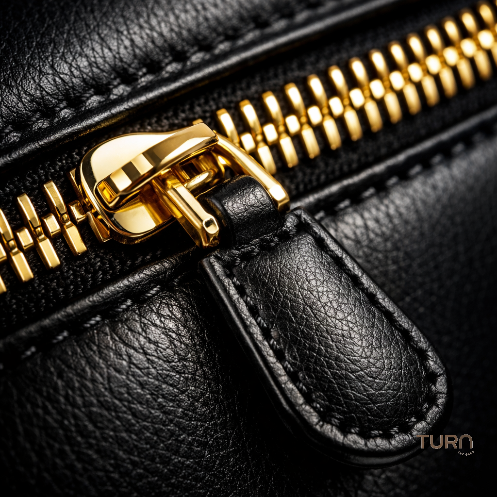 Fermeture Eclair Doree Sac Cuir Luxe Detail | Turn The Bags