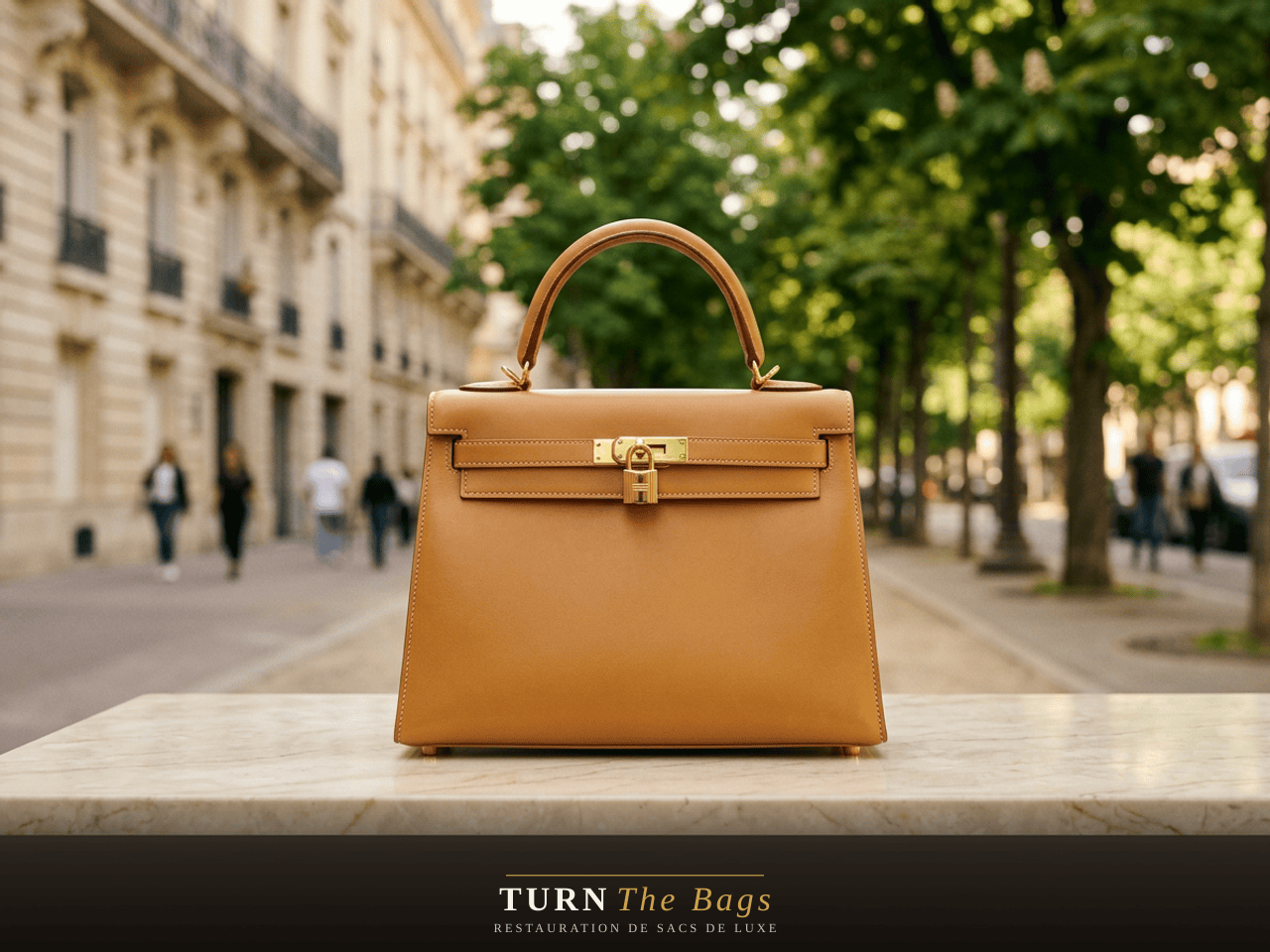 Sac Hermès Birkin restauré à Neuilly-sur-Seine, quartier des Sablons