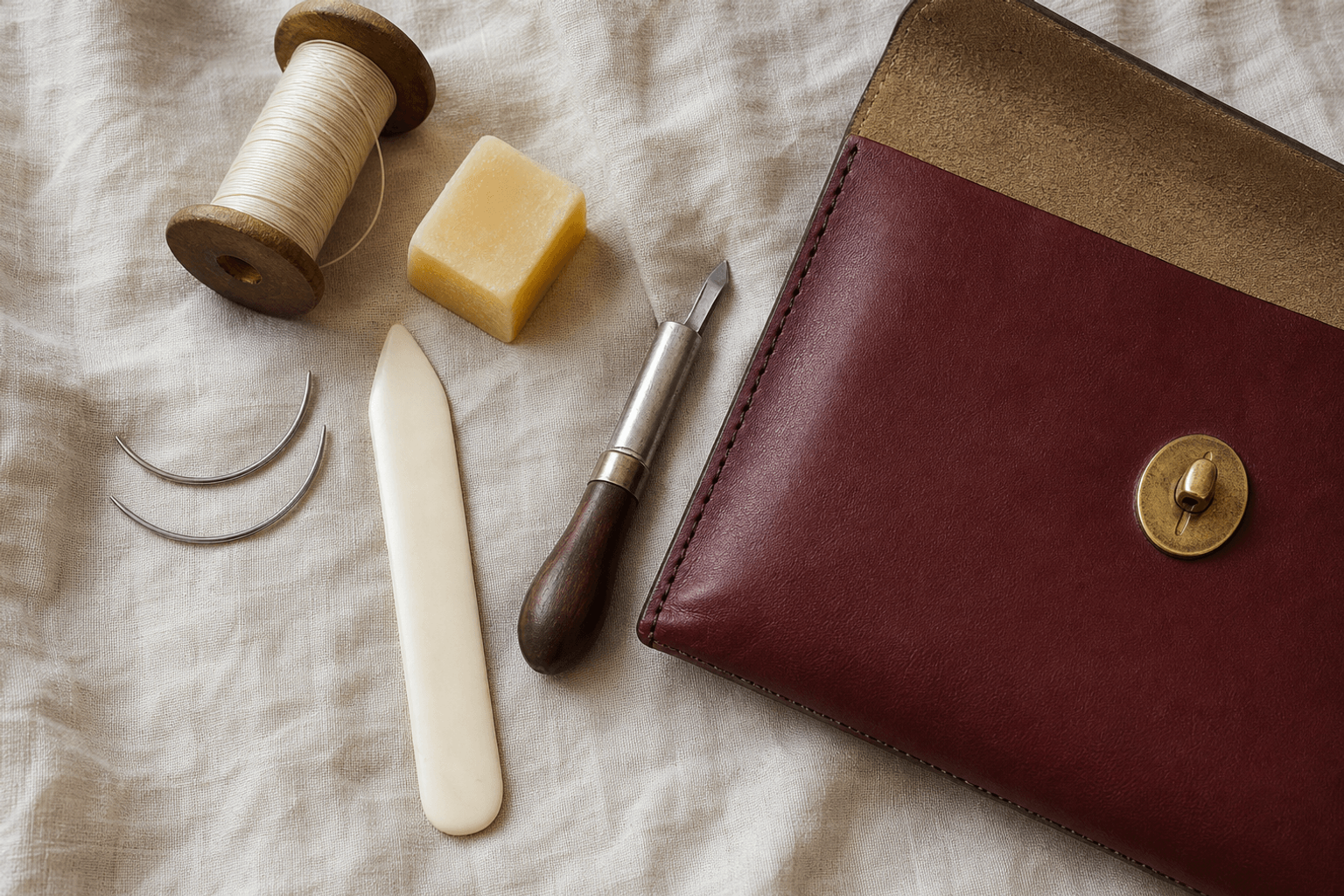 Réparation sac Valentino Rockstud Paris — detail cuir atelier Turn The Bags