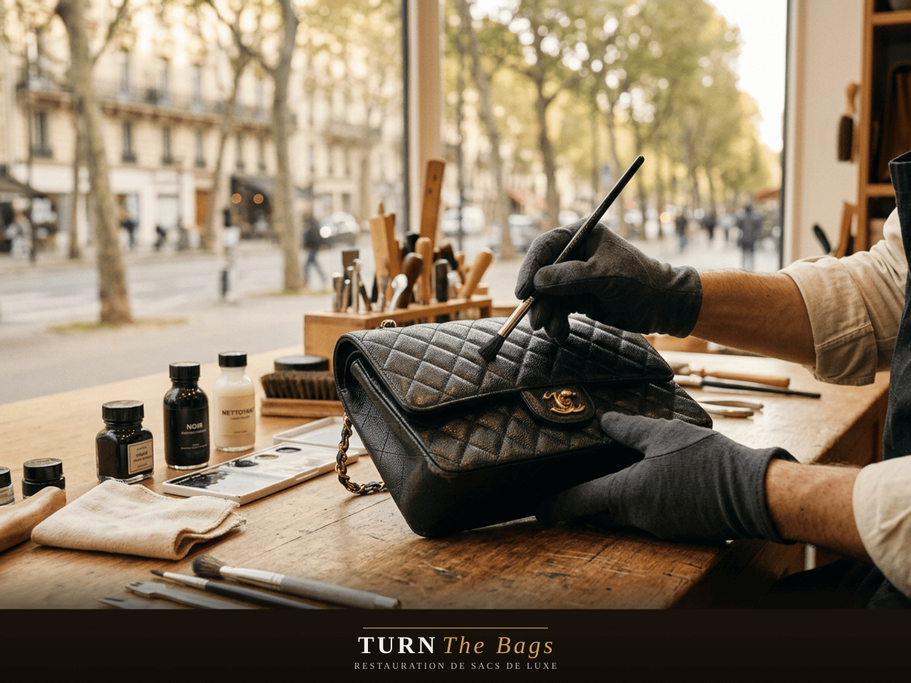 Recoloration d'un sac Chanel pour une cliente neuilléenne du quartier Saint-James