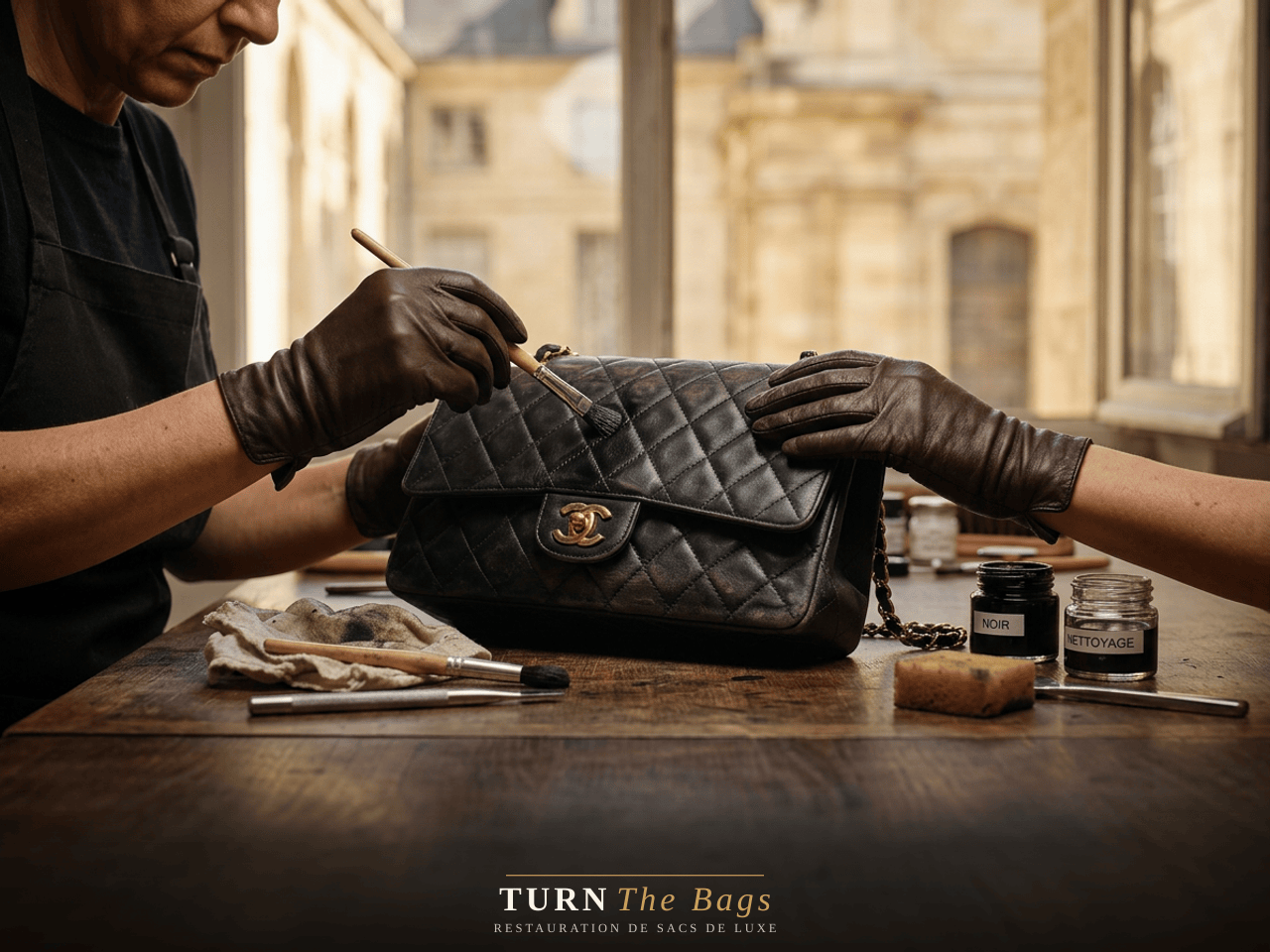 Recoloration d'un sac Chanel pour une cliente versaillaise