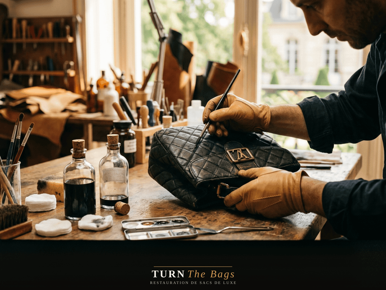 Recoloration d'un sac Louis Vuitton pour une cliente rueilloise