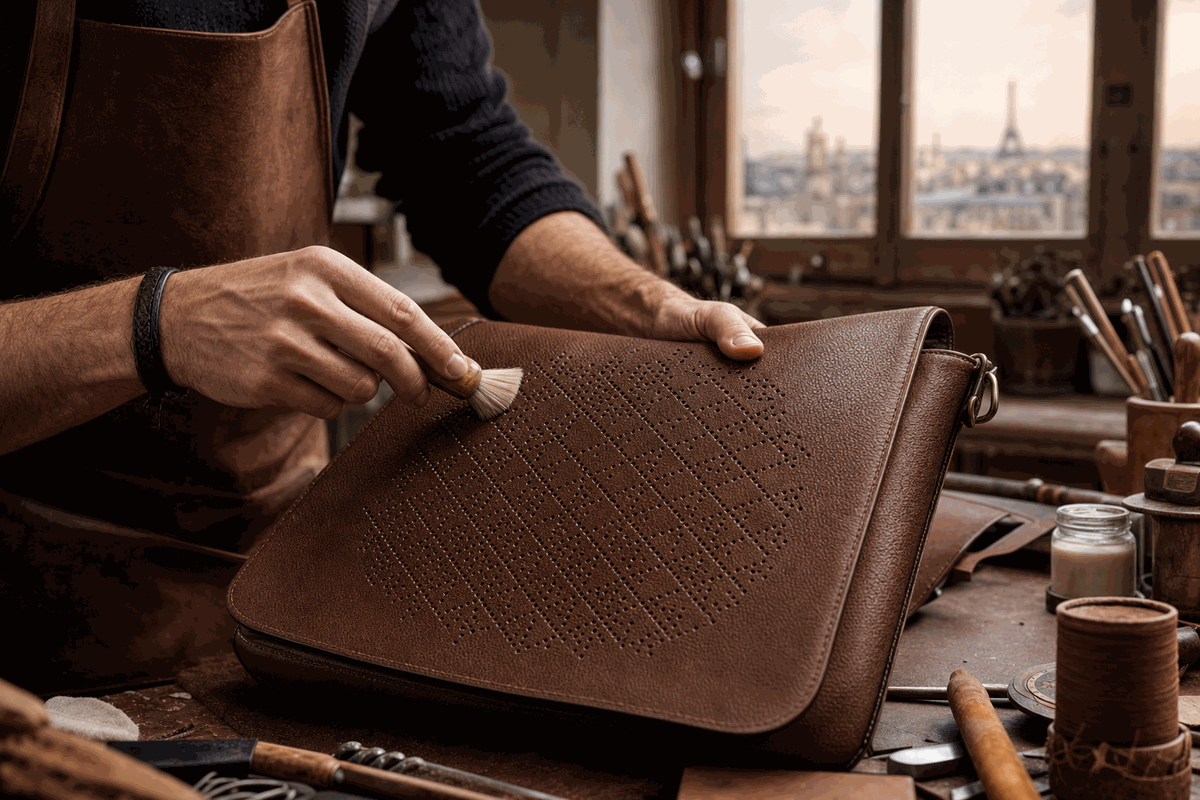 Réparation sac Hermès Evelyne Paris atelier