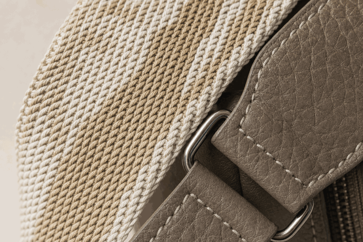 Avant après remplacement bandoulière toile Evelyne Hermès