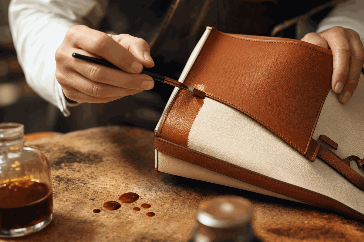 Tarif réparation sac Hermès — Teinture partielle — 150 €